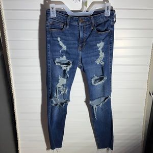 Hollister Soft Stretch High-Rise Crop Super Skinny Jeans.